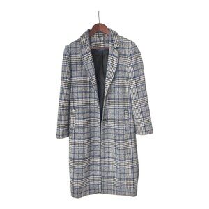 Primark Gray/Blue Check 3/4 Coat Women’s Size 6